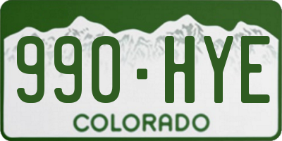 CO license plate 990HYE