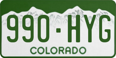 CO license plate 990HYG