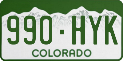 CO license plate 990HYK
