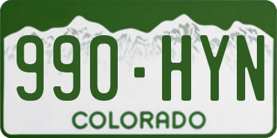 CO license plate 990HYN