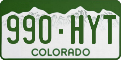 CO license plate 990HYT