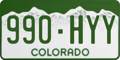 CO license plate 990HYY