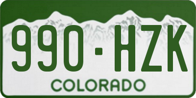 CO license plate 990HZK