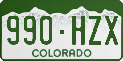 CO license plate 990HZX