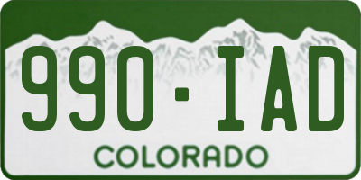 CO license plate 990IAD