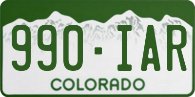 CO license plate 990IAR