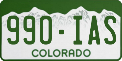 CO license plate 990IAS