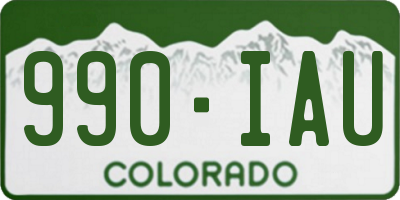 CO license plate 990IAU