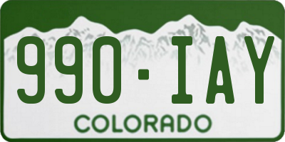 CO license plate 990IAY