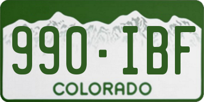 CO license plate 990IBF