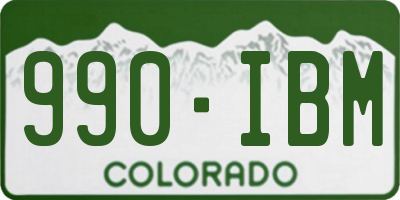 CO license plate 990IBM