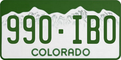 CO license plate 990IBO