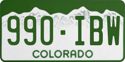 CO license plate 990IBW