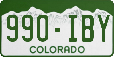 CO license plate 990IBY