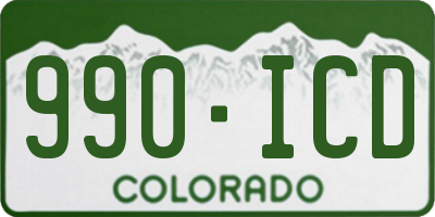 CO license plate 990ICD