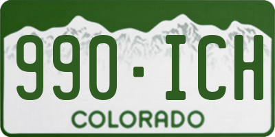 CO license plate 990ICH