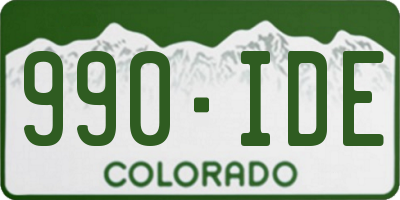 CO license plate 990IDE