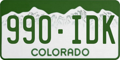 CO license plate 990IDK