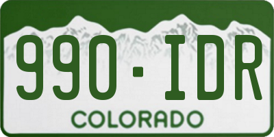 CO license plate 990IDR
