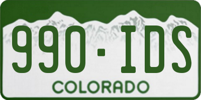CO license plate 990IDS