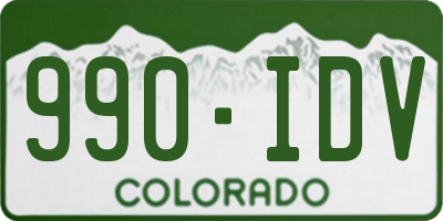 CO license plate 990IDV