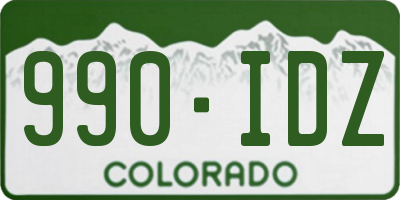 CO license plate 990IDZ