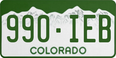 CO license plate 990IEB
