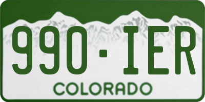 CO license plate 990IER