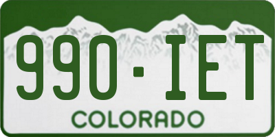 CO license plate 990IET