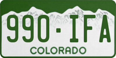 CO license plate 990IFA