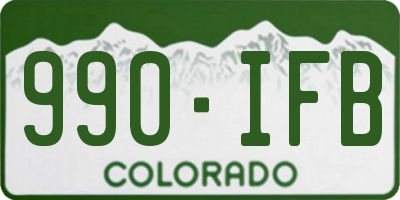 CO license plate 990IFB