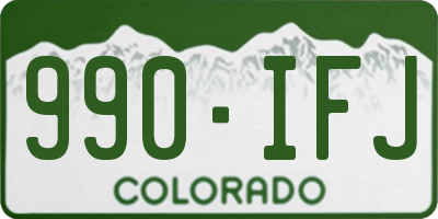 CO license plate 990IFJ