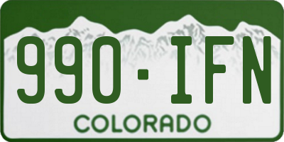 CO license plate 990IFN