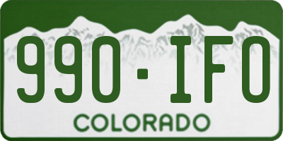 CO license plate 990IFO