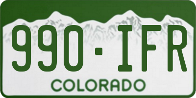 CO license plate 990IFR