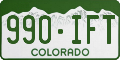 CO license plate 990IFT