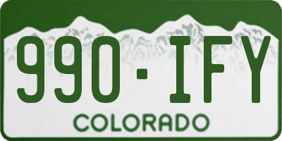 CO license plate 990IFY