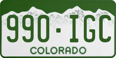 CO license plate 990IGC