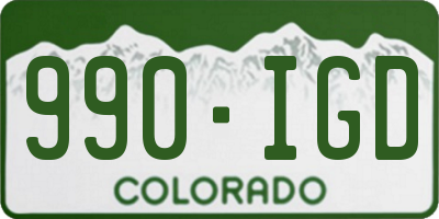 CO license plate 990IGD
