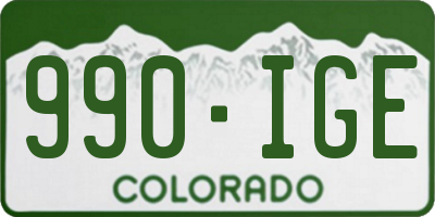 CO license plate 990IGE