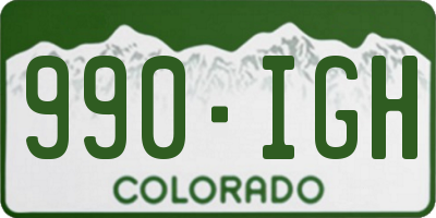 CO license plate 990IGH