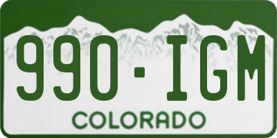 CO license plate 990IGM