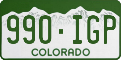 CO license plate 990IGP