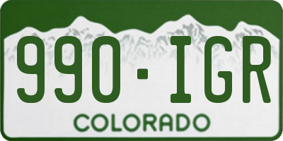 CO license plate 990IGR