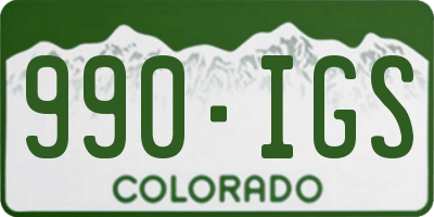 CO license plate 990IGS