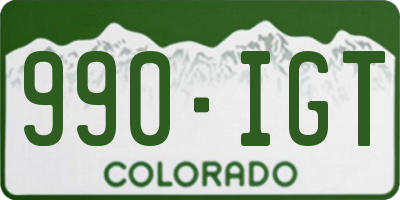 CO license plate 990IGT