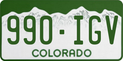 CO license plate 990IGV