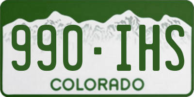 CO license plate 990IHS