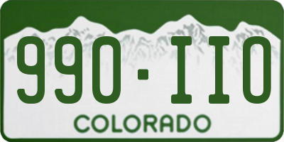 CO license plate 990IIO