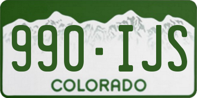 CO license plate 990IJS